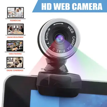 

USB 2.0 12MP HD Webcam Camera 360° Rotation Desktops Web Cam PC Camera With Mic Microphon For Laptop Desktop Computer Accessory