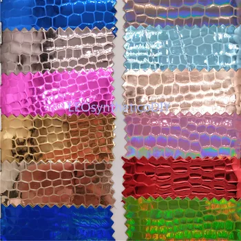 

91x134cm Iridescent Crocodile Faux Leather Fabric, Synthetic Leather Fabric, PU Leather Fabric for Bows DIY accessories P1794