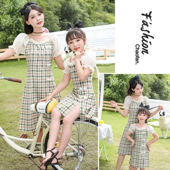 

Parent-child Matching Outfit Girls' Shirt Cheongsam Dress 2020 Summer New Style Western Style Mother-daughter Matching Outfit Li