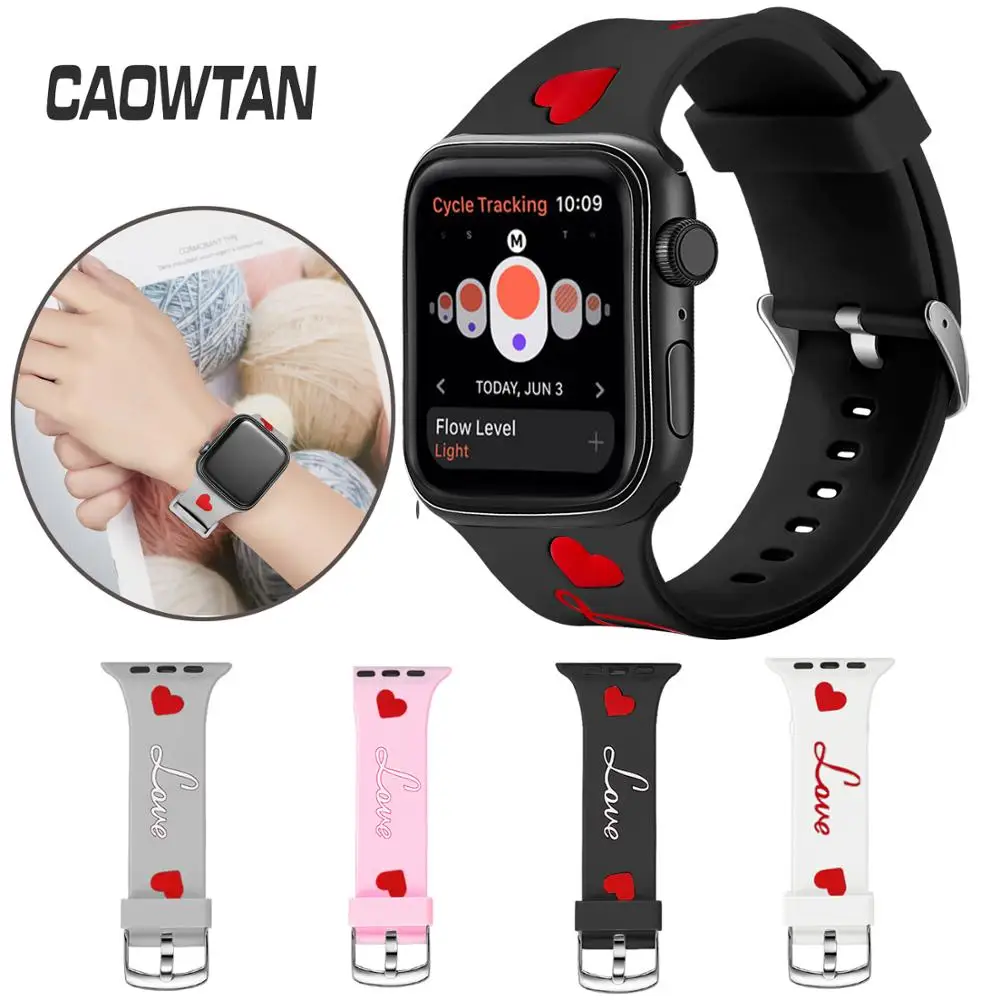 Спортивный мягкий силиконовый ремень для Apple Watch Series 4 3 2 1 44 мм 40 мм 42 мм 38 мм ремешок для iWatch 4 3 2 1