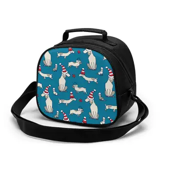 

Christmas Dogs Cooler Lunch Box Portable Insulated Lunch Bag Kids Thermal Food Picnic Lunch Bag