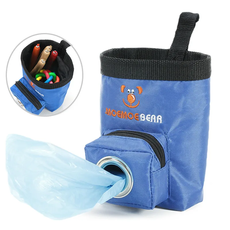 Outdoor Dogs Training Bag Snacks Reward Feeding Waist Bags Portable Puppy Cat Pet Treat Pouch Blue/Brown