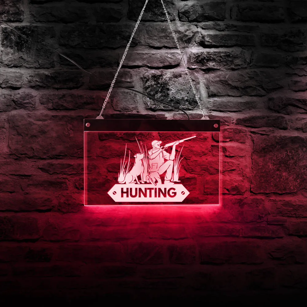 Светодиодная неоновая вывеска Hunter многоцветный настенный светильник для охоты