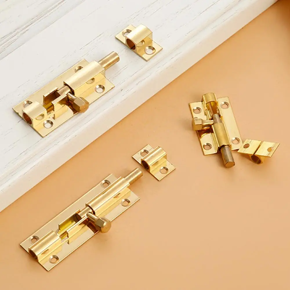 Door Barrel Bolt Lock Copper Slide Lock, 2 Pack Barrel Bolt Door Latch with Screws for Door, 2.5 Inch