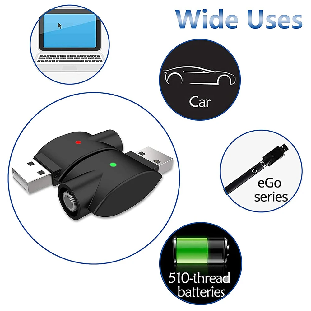 Smart Charger With Overcharge Protection Compatible For USB Charging Portable Adapter 510 Interface LED Indicator Rotary Lamp