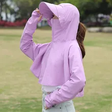 Летняя женская рубашка с капюшоном, модная, свежая, однотонная, ветрозащитная, повседневная, универсальная, для верховой езды, укороченная, модная