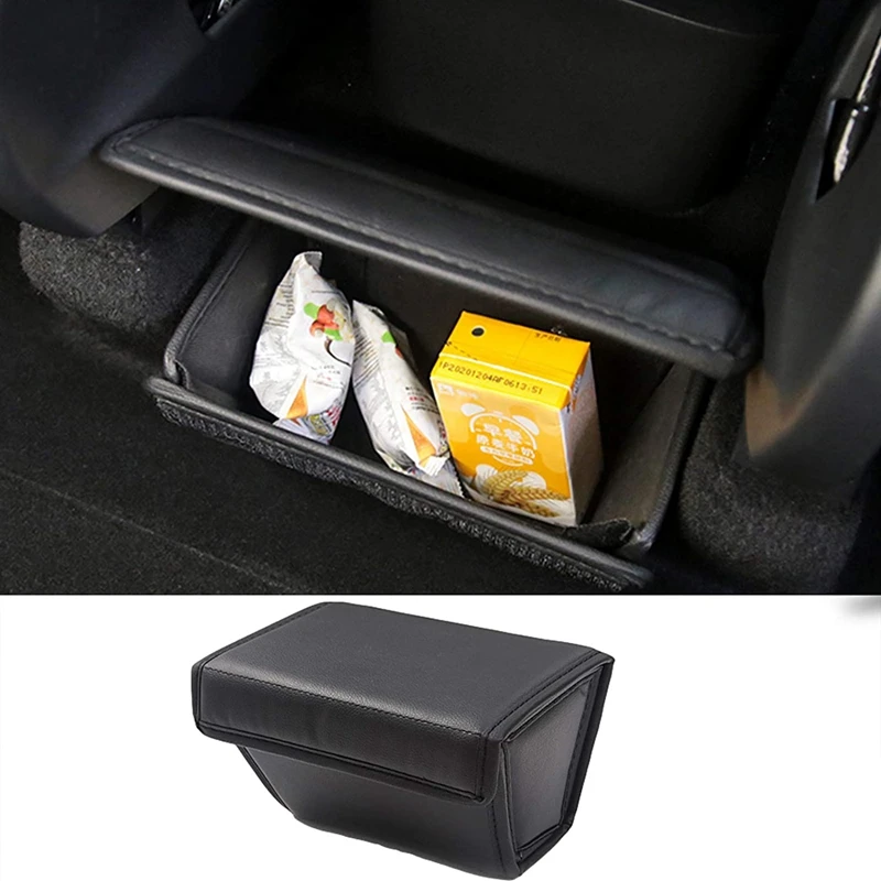 for Tesla Model Y 2020 2021 Rear Seat Storage Box Car Modification Leather Rear Central Organizer Box Accessories