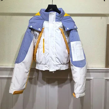 

Down Coats New Two-piece Color-blocking Short Detachable Liner
