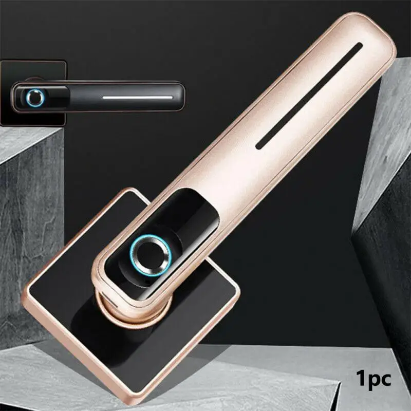 Fingerprint Lock Door Security Durable With Keys Biometric Stainless Steel Smart Electronic Sensitive Home Office LED Indicator