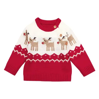 

Winter Warm Babys Pullover Sweaters Infant Boy Girl Christmas Elk Long Sleeve Sweater Kids Toddler Boys Girls Tops Clothes 2019