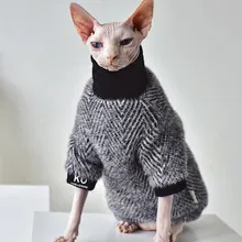 

Winter Warm Sphynx Cat Clothes High Neck Sweater Clothes For Sphint Kitten Thick Comfort Sphinx Cat Clothing Coat Overall Sphink