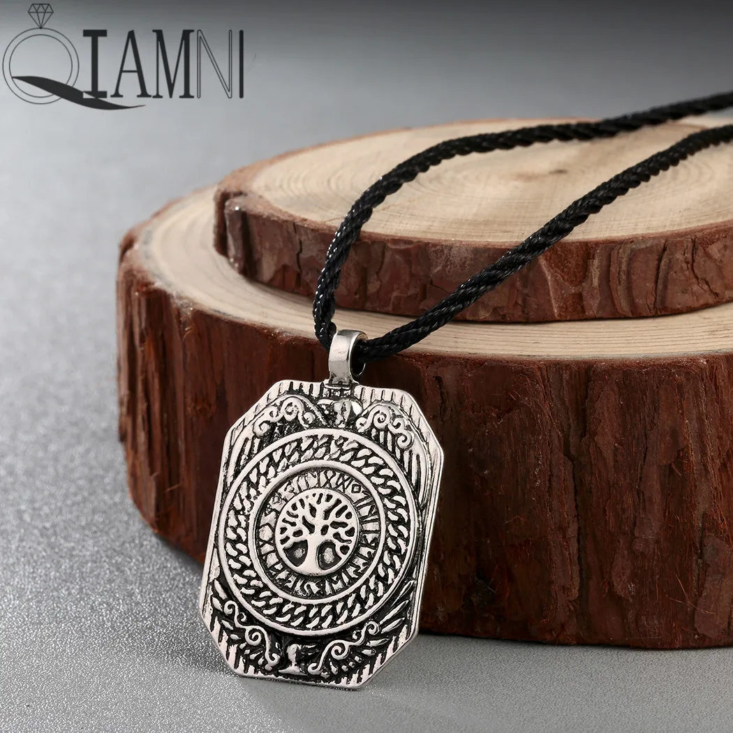 QIAMNI подвеска в виде легендарного дерева викингов амулет ожерелье Valknut
