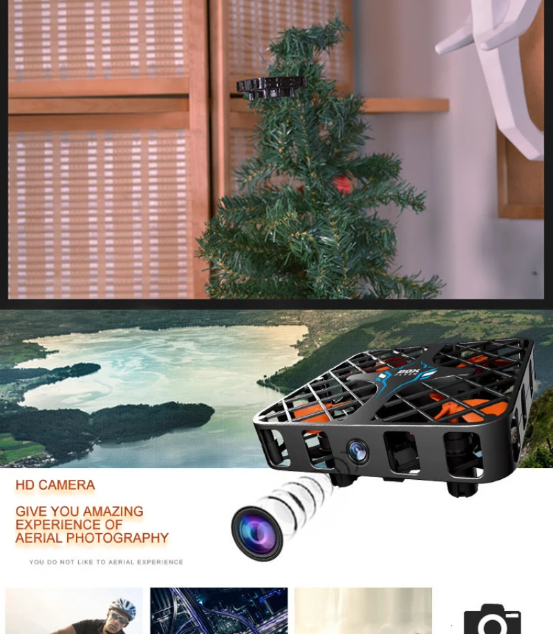Мини-Дрон с камерой HD 2,4G 6 Axises Gyro 3D Flip RC вертолет с безголовым режимом Квадрокоптер со светодиодный светильник возвратный Дрон в один клик