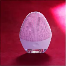 Мини-электромассажная щетка для чистки лица, водонепроницаемые силиконовые очищающие инструменты