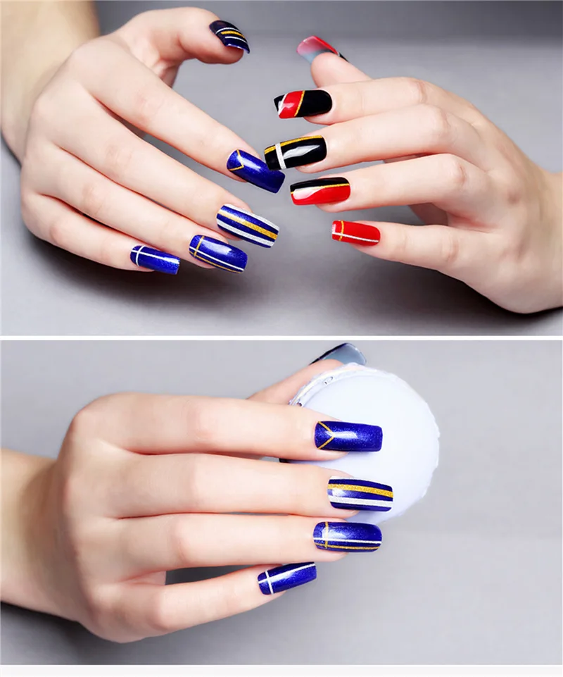 11 шт./компл. начинающих маникюрный набор для маникюра французский кисти комплекты ручек пунктировальный Бур инструмент Стразы выбора 3d Nail Art Стикеры наклейка