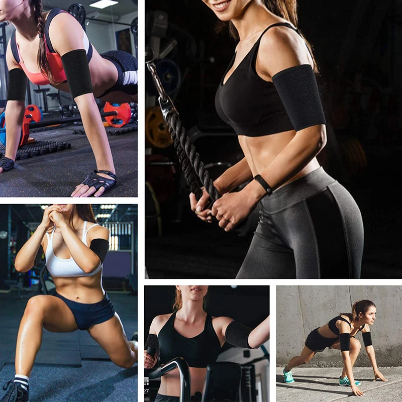 Women Arm Trimmer Bands Sauna Arm Body Shaper Wraps Hot Sweat Sauna Effect Slimming Fitness Workout Gym Arm Wraps Trainer Shaper