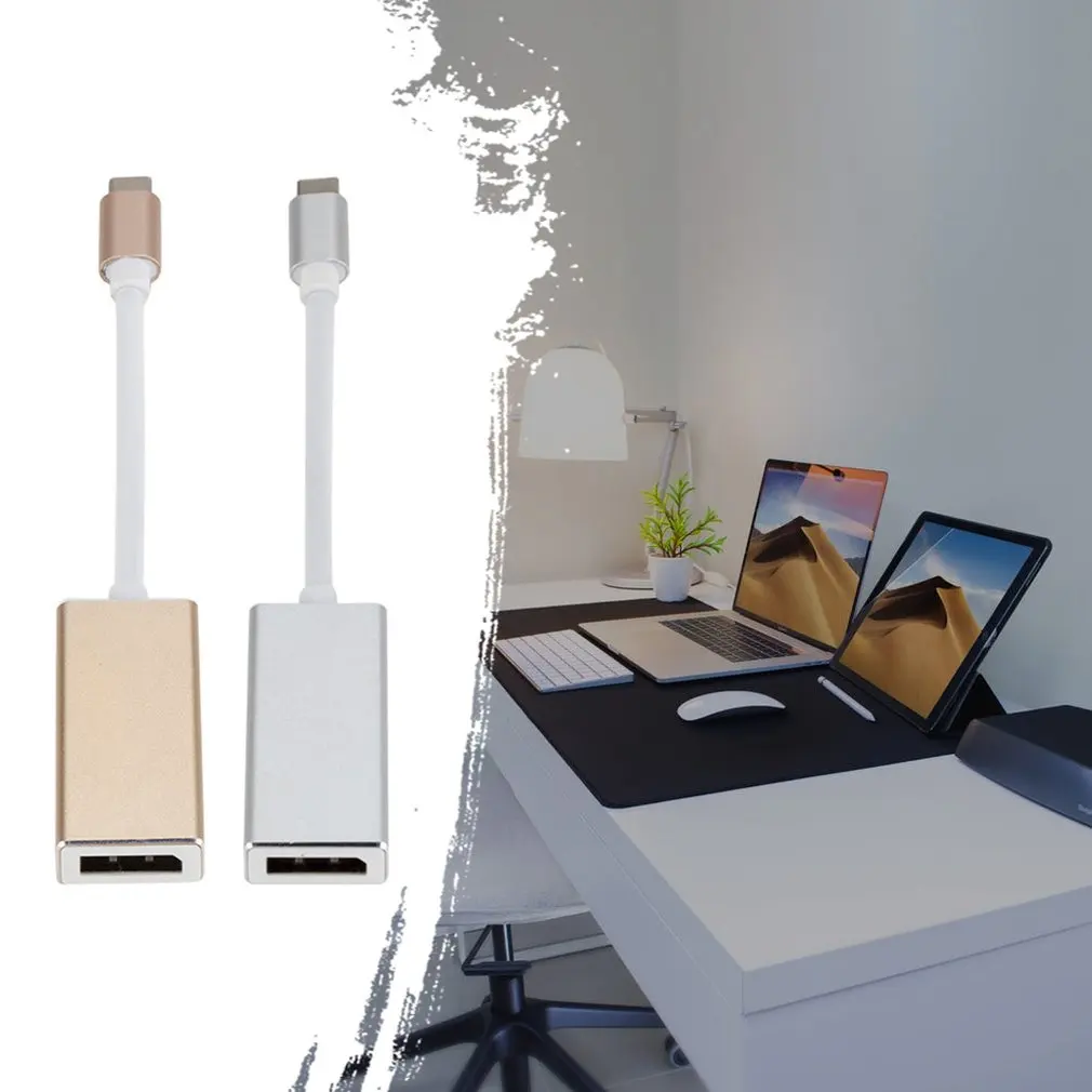 USB 3,1 тип-c к Мини адаптер портов дисплея 4K высокой четкости алюминиевый USB-C к Мини DP конвертер Кабель