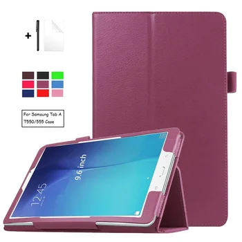 

Folding Flip Stand for Samsung Galaxy Tab A 9.7 SM-T550 P550 Tablet Case for SM-T551 SM-T555 T550 with Pen+Film