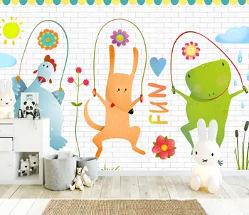 

[Self-Adhesive] 3D Cartoon Animal WG341 Wall Paper mural Wall Print Decal Wall Murals Belly