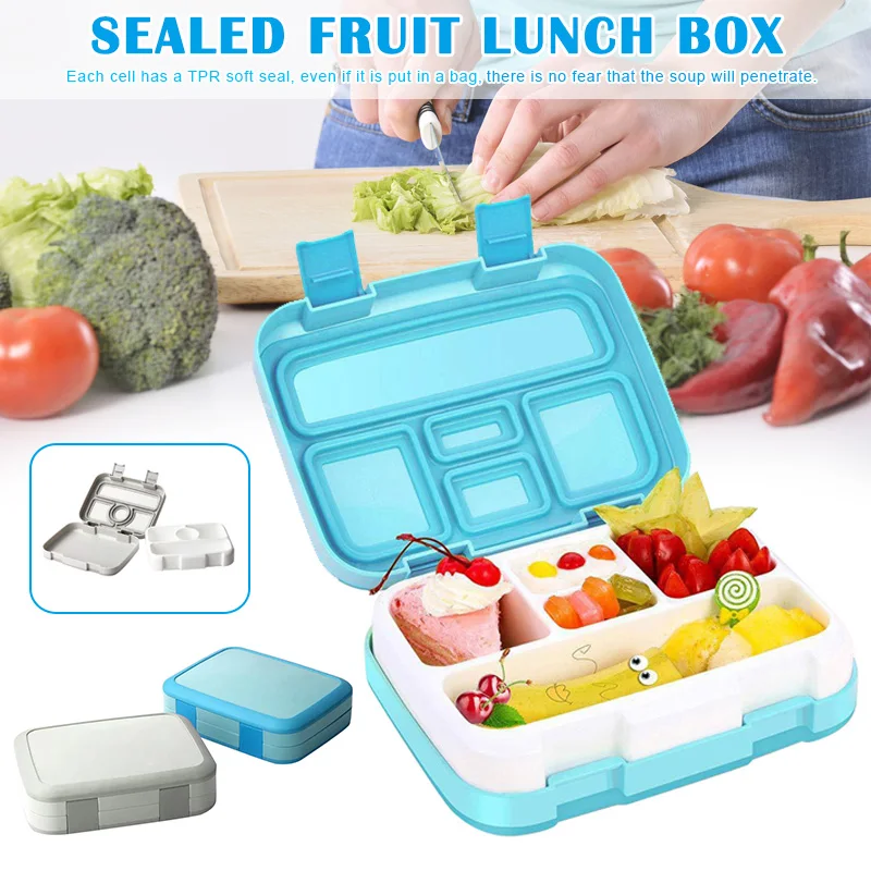 

Plastic Food Containers Storage Lunch Box Compartment Multi-Grids Travel Office HUG-Deals