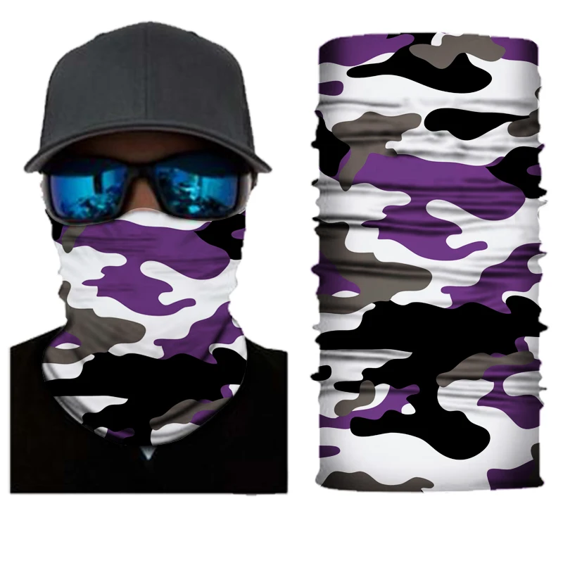 3D Camouflage Solid Bandana Buffs Neck Gaiter Headband Cycling