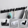 Black White Robe Hook Bathroom Kitchen Towels Bag Hat Hook Wall Mounted Clothes Coat Rack Wall Hanger Bathroom Hardware 5