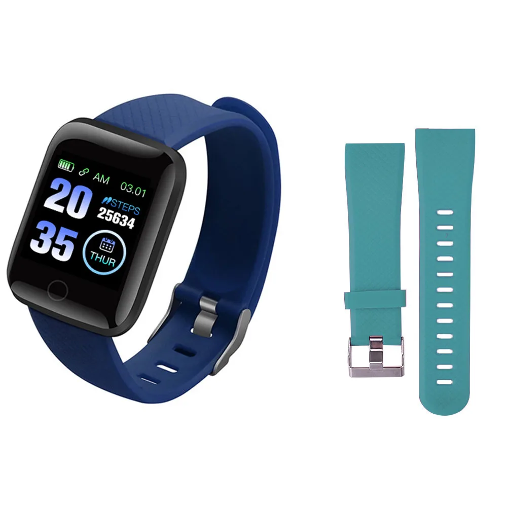 Rovtop D13 умные часы 116 плюс часы сердечного ритма Смарт-браслет спортивные часы Смарт-браслет умные часы Android - Цвет: Blue Green band
