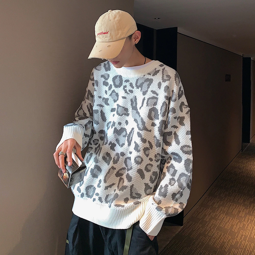 Winter Men's In Warm Cashmere Clothes Coats Camouflage Woolen Sweaters Round Neck Pullover Casual Male Knitting Size M-2XL