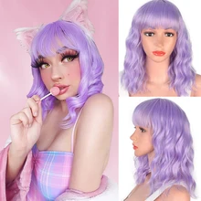 Парики из искусственных волос без шапочки-основы короткий волнистые черный парик из натуральных волос вечерние парики