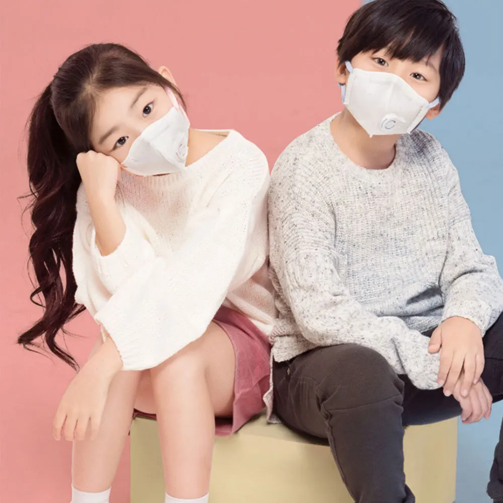 1 шт. дети PM2.5 анти загрязнения маска наружная защита N95 нетканый материал пыли рот маска 4 слоя дыхательный клапан фильтр