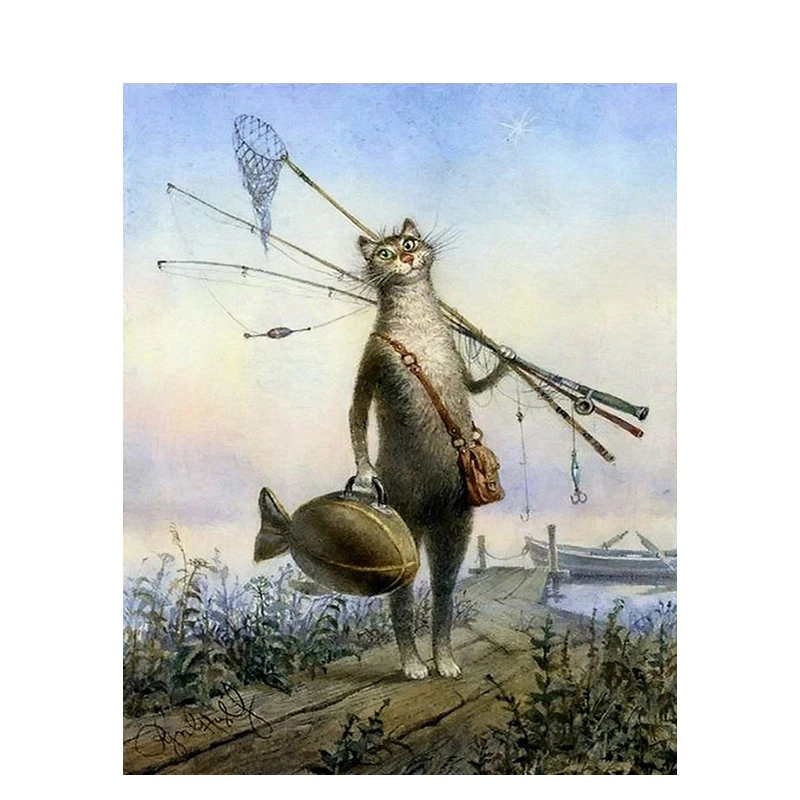 

GATYZTORY diy frame Cat DIY Painting By Numbers Modern Wall Art Coloring Picture By Numbers Hand Painted Oil Painting Home Decor