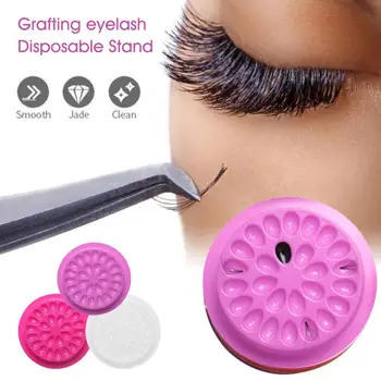 

100Pcs False Eyelashes Extension Glue Holder Fake Eye Lashes Extension Pallet Pads Plastic Gasket For Eyelash Extensions