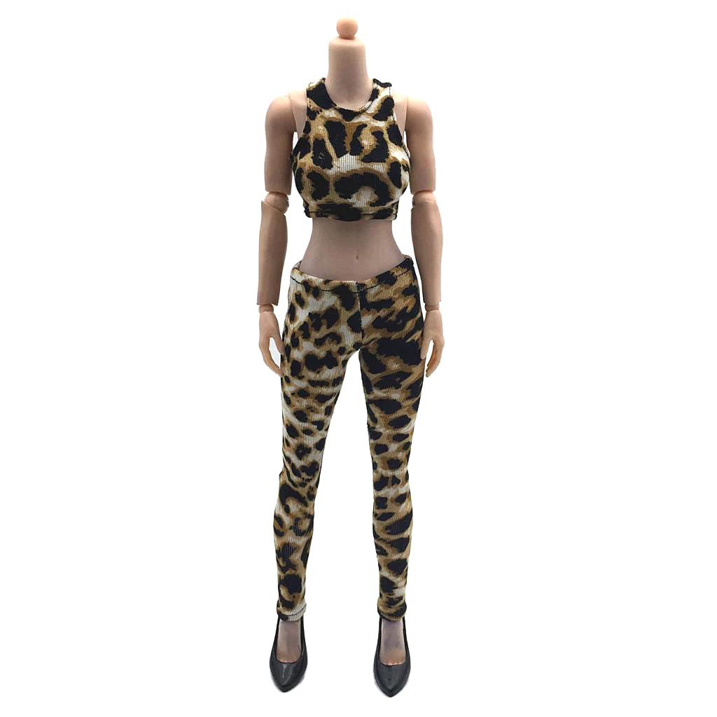 1/6 Figure Clothing Cloth Leopard Print Corset & Pants for 12" Female Body