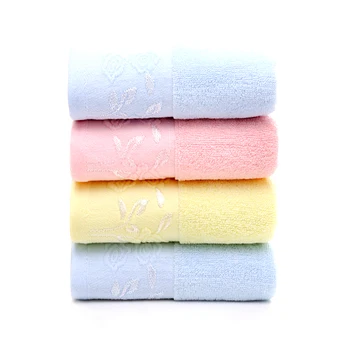

Simple embroidery style natural cotton towel high quality thickened soft absorbent towel adult pure cotton face wash towel