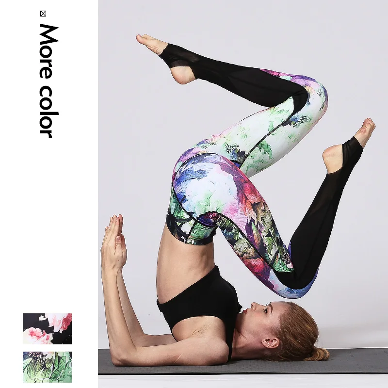New Sexy Girl Pencil Pant Rose Peony 3D Printed Elastic Slim Fitness Workout Push Up Women High Waist Leggings | Женская одежда