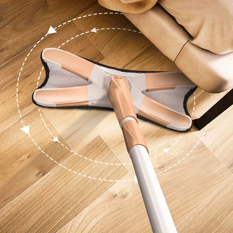 X-Type Minifiber Floor Mop Hand-Free Wash Flat Mop Manual Extrusion Mop Spin Household Cleaning Tool