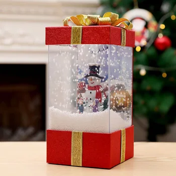 

Home Decor Simulation Music Play Gift Shape Christmas Snow Light Color Flashing Desktop Vivid Plug And Play Holiday Hand Made