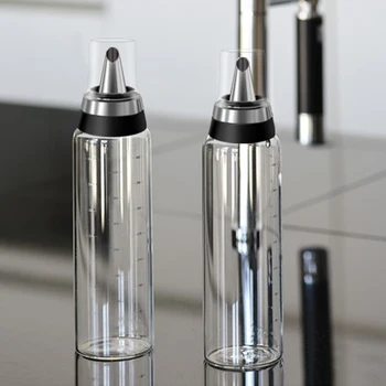

Premium Olive Oil Bottle No Drip Glass Oil Pourer Kitchen Olive Oil Container Vinegar Measuring Spout Bottle 350ML 500ML