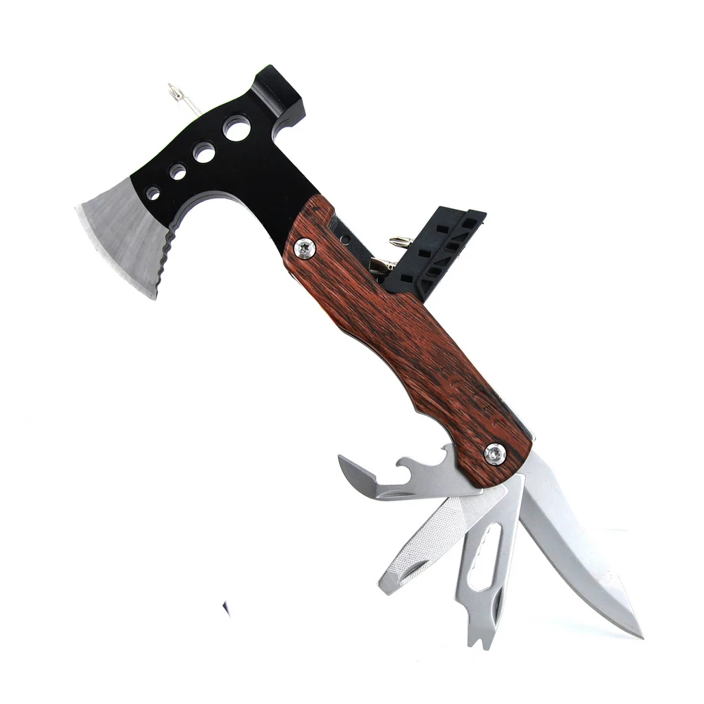 

Multifunctional Survival Tomahawk Ax Stainless Steel Camping Axe Hunting Hatchet Mini Firefighter Tactical Hammer Hand Machete