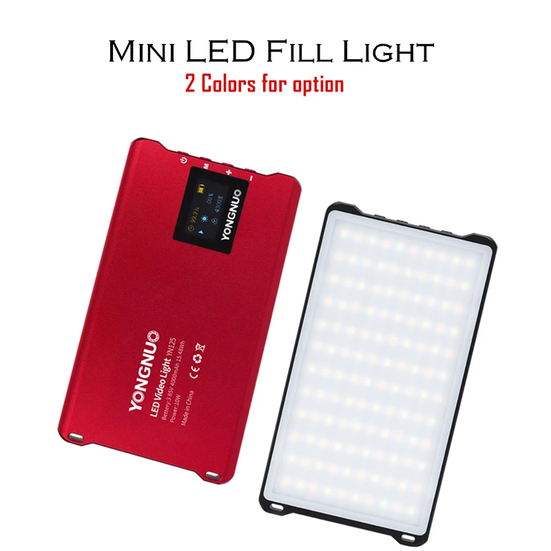 

YONGNUO YN125 Mini LED Fill Light 3200-5600K Photography Lamp Built-in Battery for Video Vlog Selfie Taking Photo Live Webcast