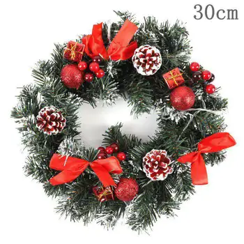 

Simulation Flower Ring Christmas Flowers Christmas Wreath with Pine Cones Xmas Home Party Decoration Vine Circle Wall Door Decor