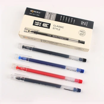 

36 pcs/Lot Classic Quality pen for writing signature 0.5mm ballpoint Transparent body Black Blue Red color Office School A6873