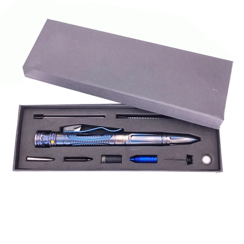 

Stainless steel LED multi-function defense pen Tungsten steel broken window self-defense anti-wolf pen