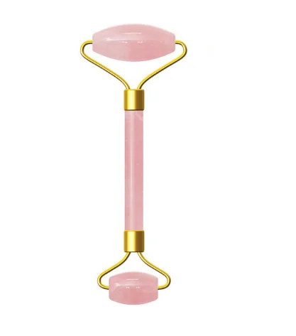 Pink Роликовый массажер для лица и скребок, доска для выскабливания, инструмент для массажа лица, китайская медицина, натуральный нефрит, Прямая поставка - Цвет: Pink