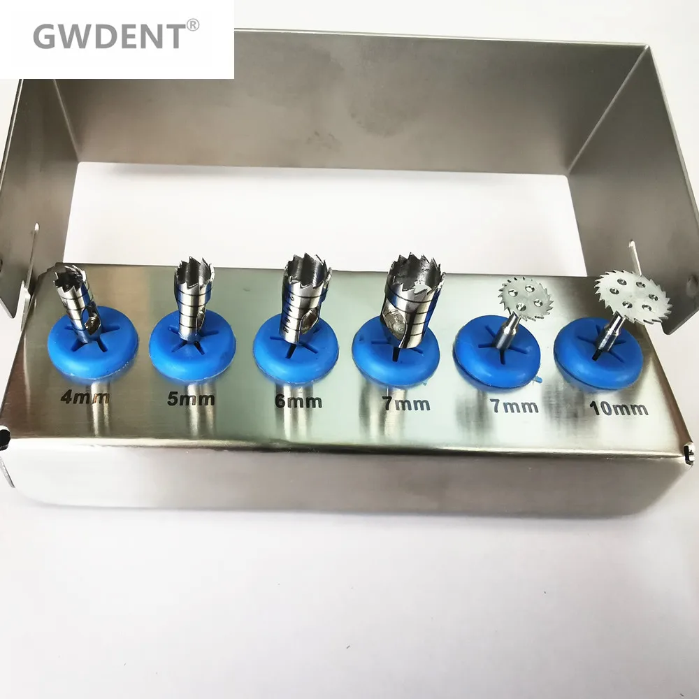 1 Set Dental Implant Bur Drills Tissue Punch Trephine Saw Disk Expander