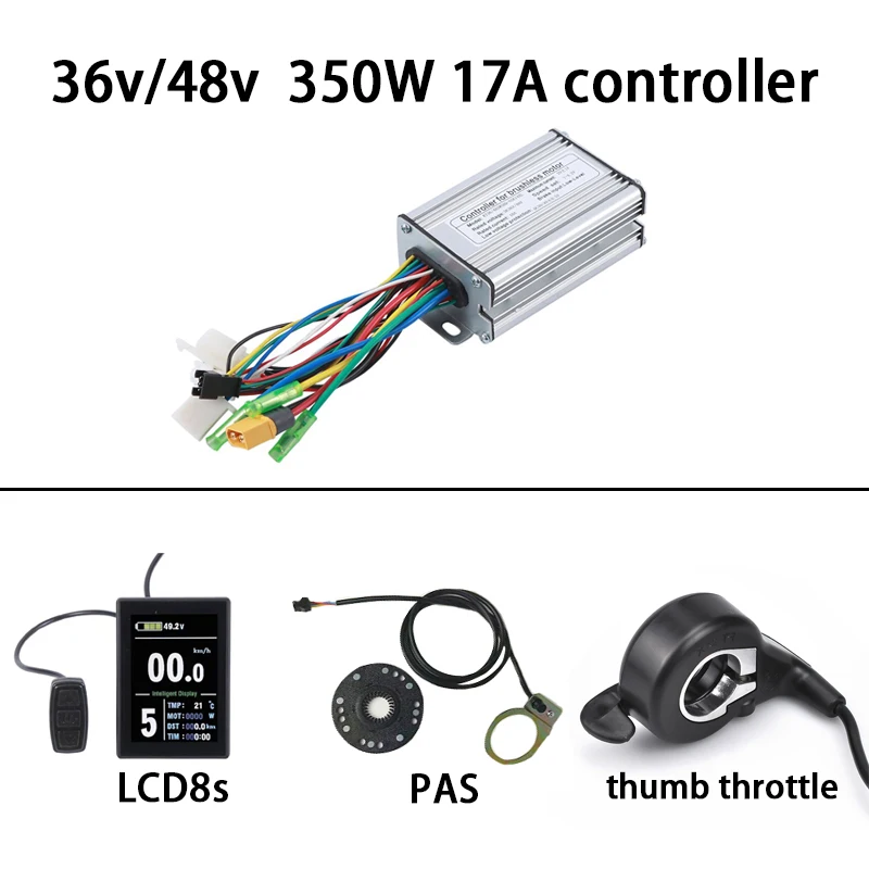 36v-48 250 Вт/350 Вт/500 Вт/750 Вт/1000 Вт/1500 Вт Электрический велосипед конверсионный комплект контроллер с LCD5 LCD3 и цветной дисплей LCD8s - Цвет: KT17A  LCD8S
