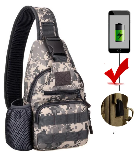 usb-ACU USB зарядка, военная тактическая сумка на плечо, сумка для альпинизма, Путешествий, Походов, треккинга, спортивный рюкзак для альпинизма, противоугонные сумки - Цвет: usb-ACU