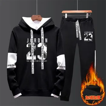 

Men Jordan 23 Tracksuits Large Size 4XL Outwear Hoodies Sportwear Sets Male Sweatshirts Cardigan Men Set Clothing+Sweatpants