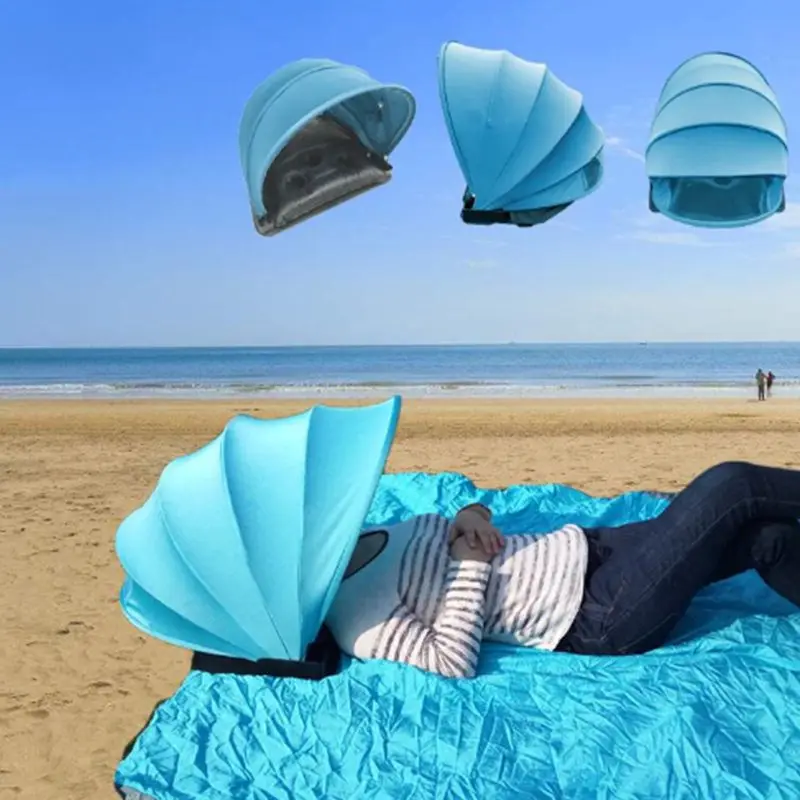 

Mini Portable Sun Shelter Sun Protection Personal Tent Foldable Beach Umbrella with Pillow Blanket