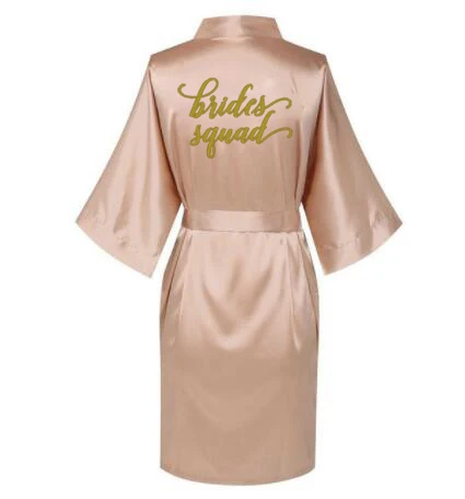 Rose Gold Satin Silk bride robe Wedding Robe Bridesmaid Bride Dressing Gown bridesmaid robes